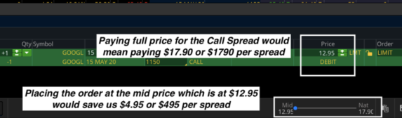 vertical spread options trade