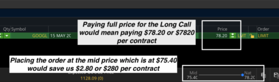 using an options limit order
