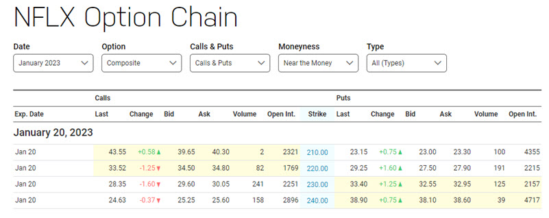 CALLS AND PUT PREMIUMS